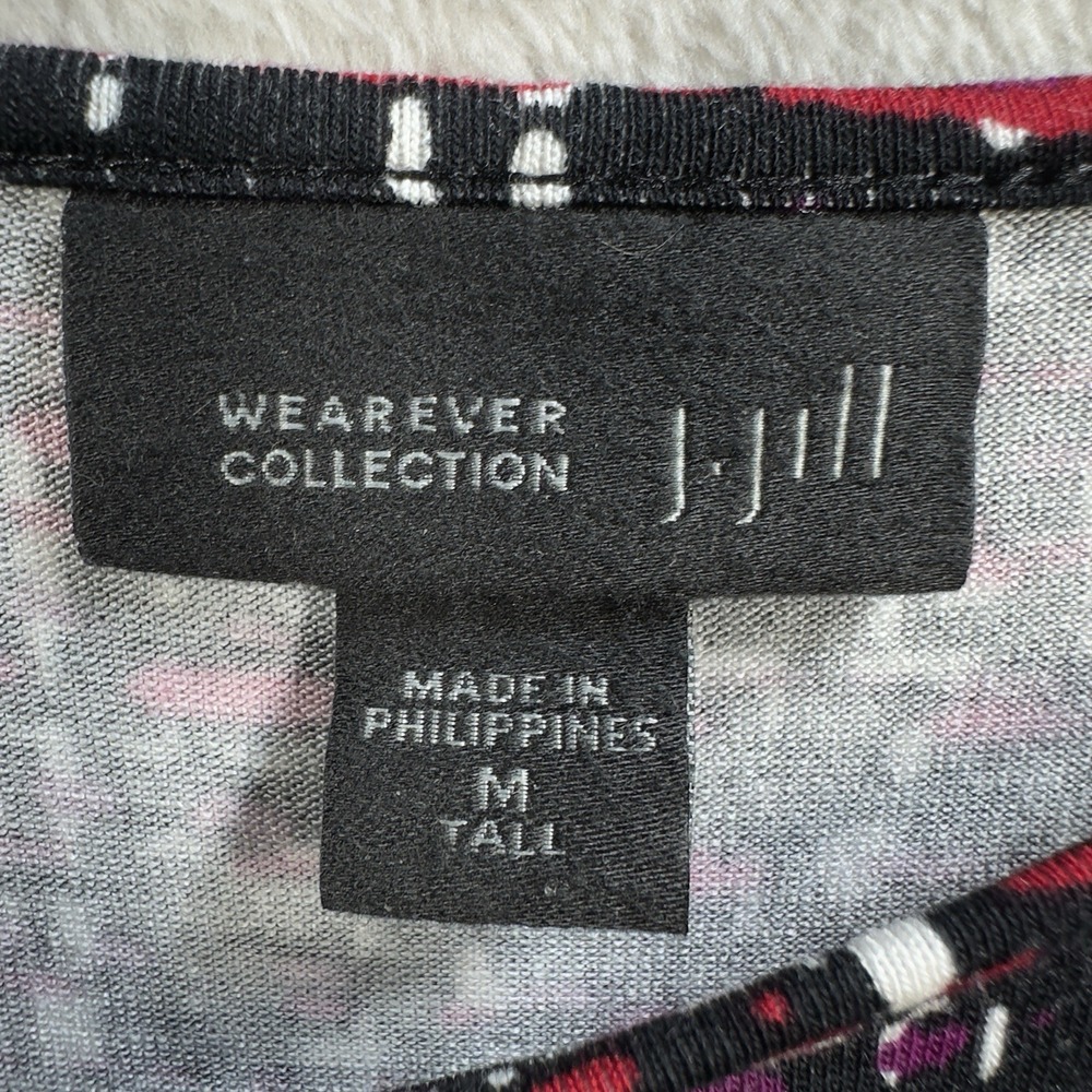 J Jill Wearever Collection Tunic Top Womens M Tall Jersey Rayon Stretch Print - Picture 2 of 8